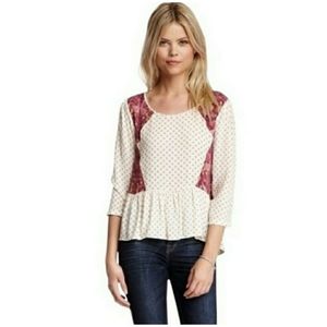 FP Paisley Floral Ruffle Top